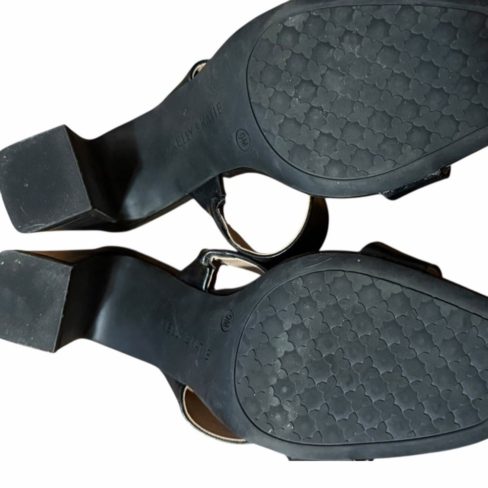 Kelly & Katie Black Block Heel Mules - Worn Once
