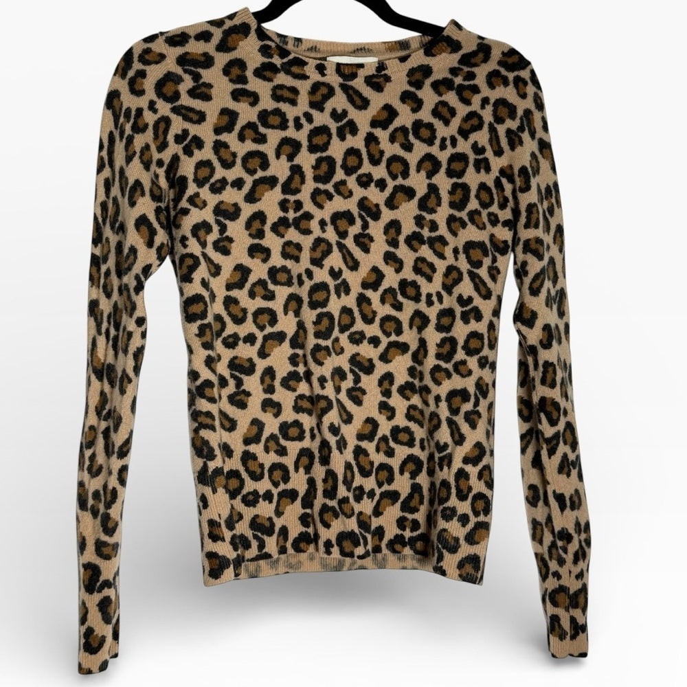 Cynthia Rowley Tan and Black Animal Print Sweater - Size S
