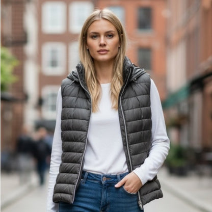 Zara Black Quilted Vest