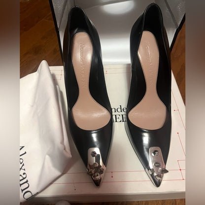 Alexander McQueen Black Studded Heels - Date Night - Sophisticated - Size 9.5