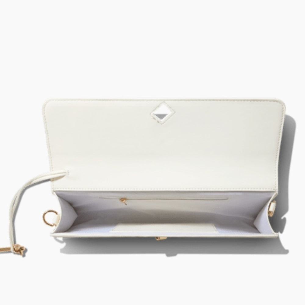 Few Moda - Elegant Cream Woven Wristlet Clutch - Date Night - Chic