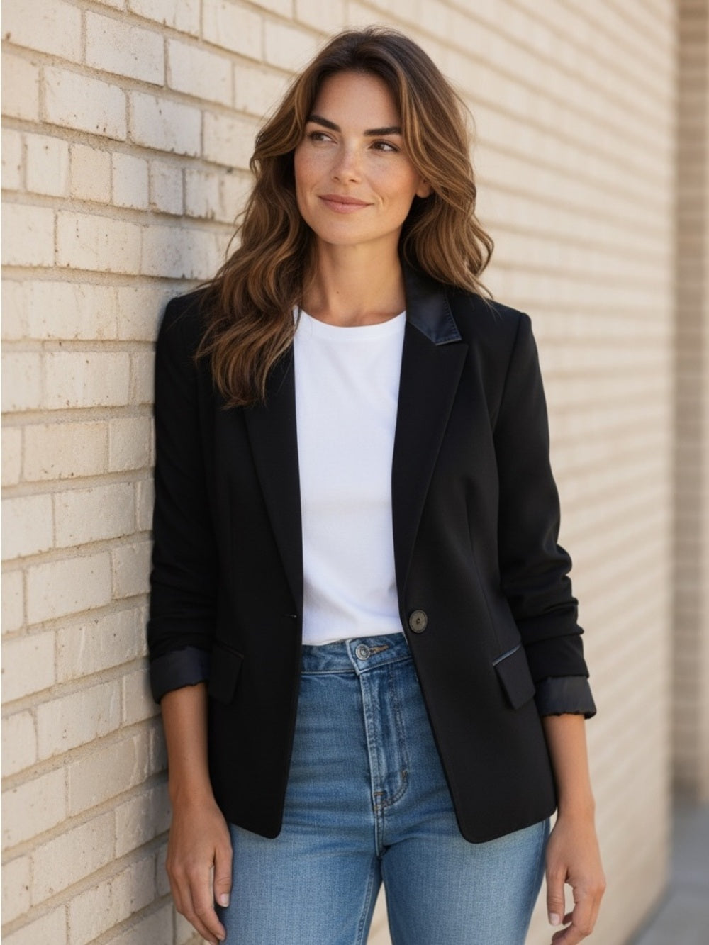 Boss Black Single-Button Blazer with Notched Lapel