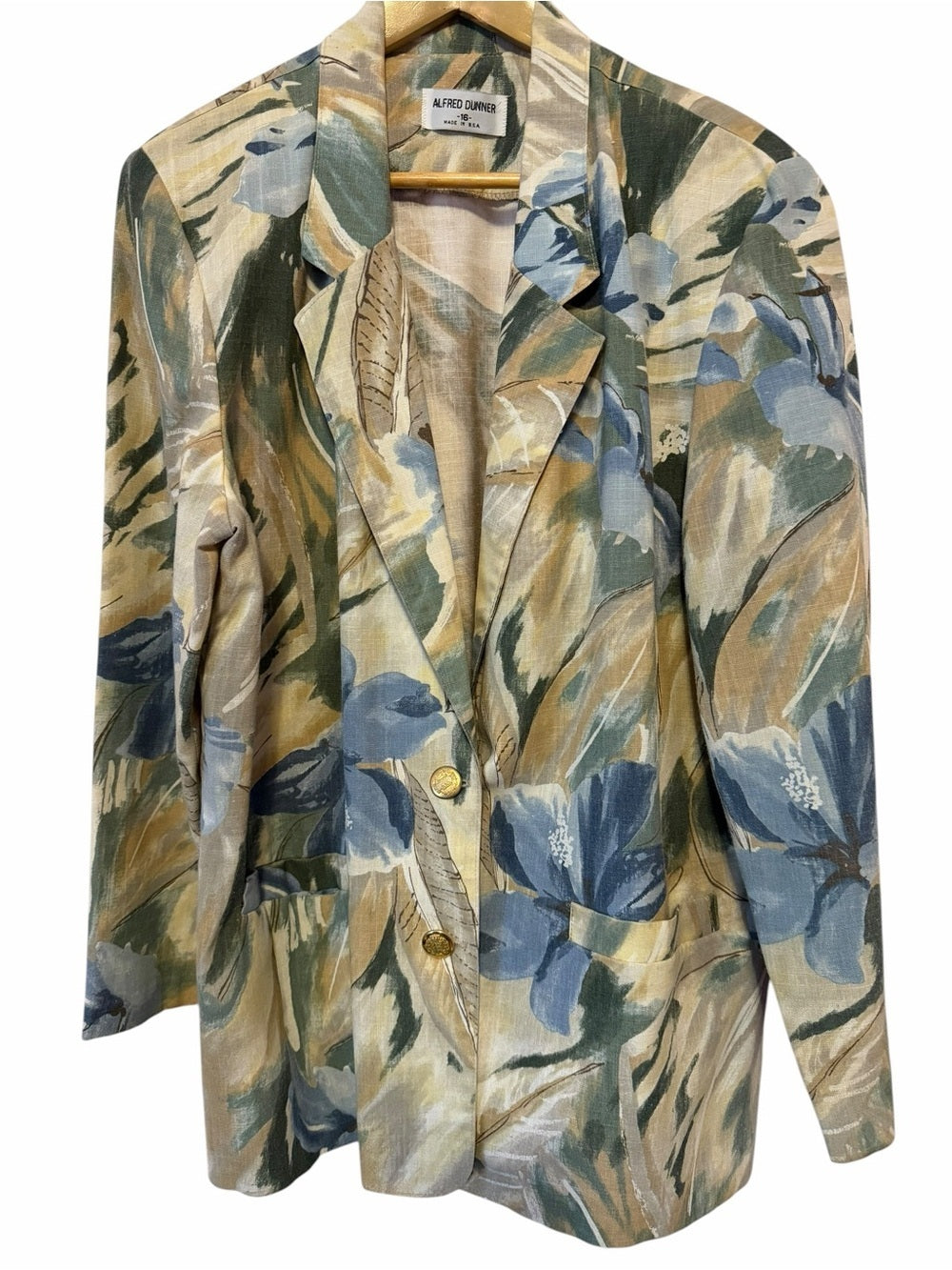 Alfred Dunner Neutral & Blue Floral Blazer