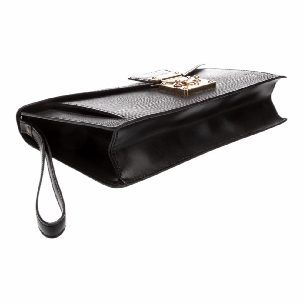 Louis Vuitton Black Clutch with Gold Accents