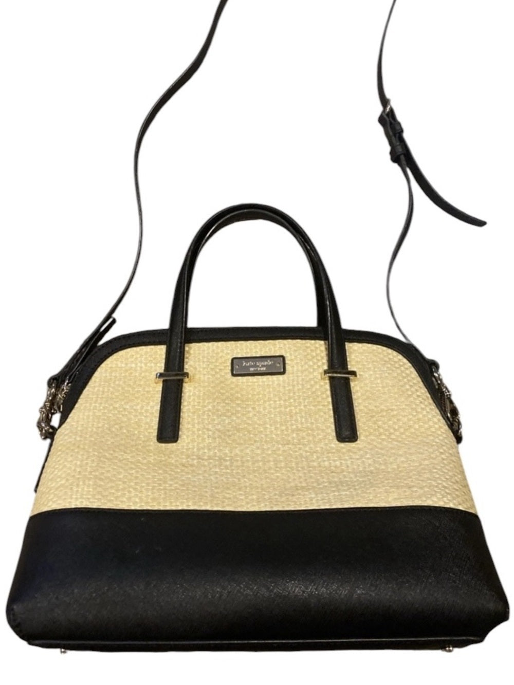 kate spade Black and Beige Two-Tone Dome Satchel
