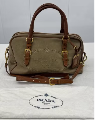 Prada Jacquard Leather Handbag