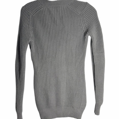 Ca va de Soi -  Women's V-Neck Sweater in Gray - Elevated Casual Wear - Size S