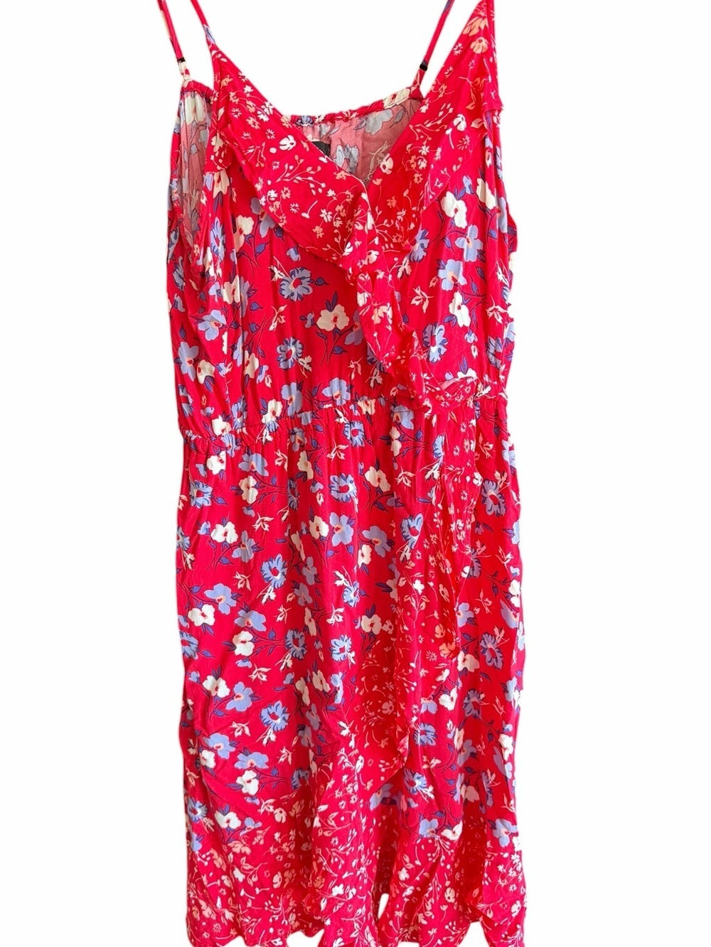 ABS Collection - Red Floral Spaghetti-Strap Sundress - Size Medium