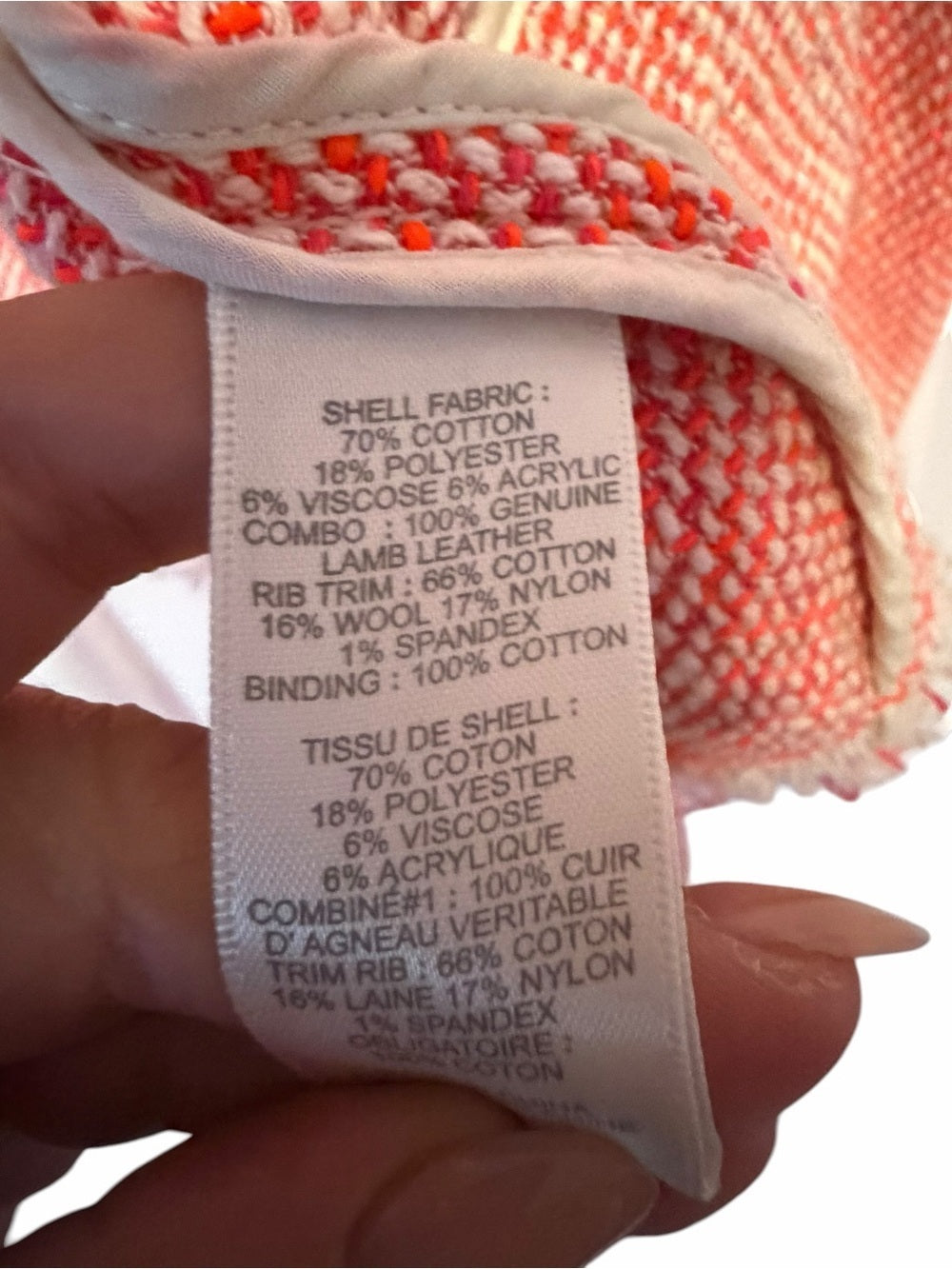 Rebecca Taylor Pink Tweed Zip Moto Jacket