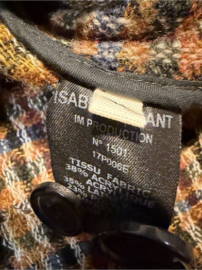Isabel Marant Brown Checked Collarless Tweed Blazer - Size 44/ 12-14