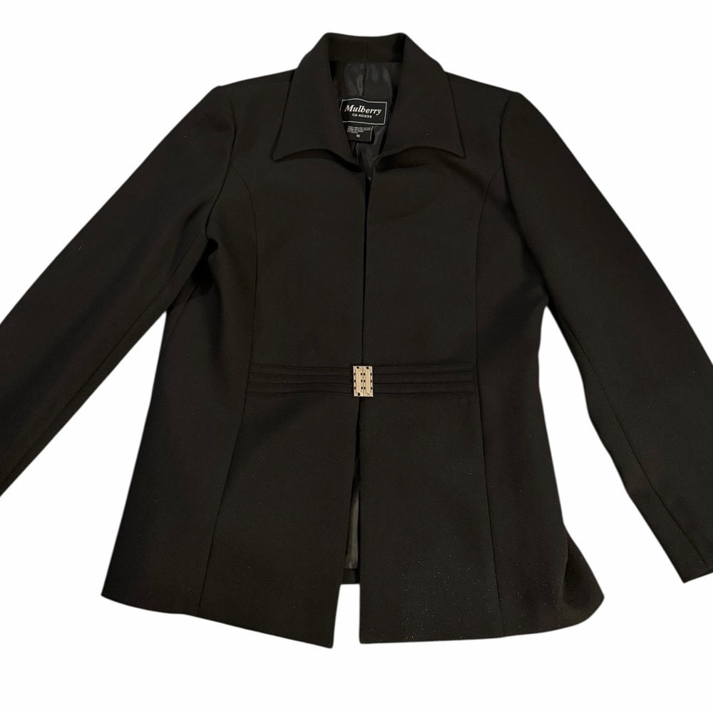Mulberry Designer Black Women's Blazer - Office Couture - Size 10