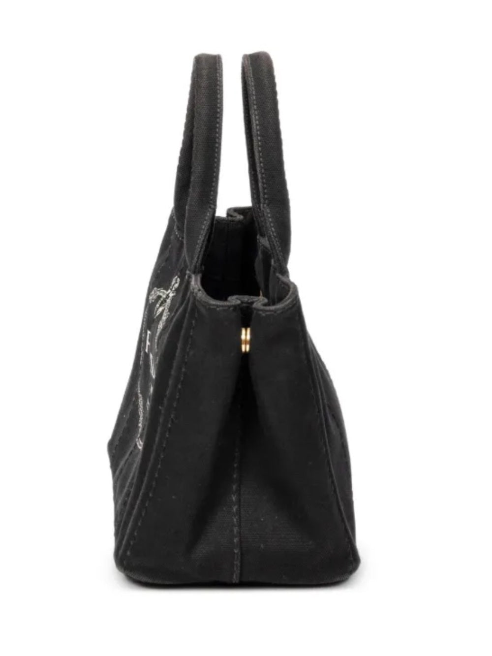 Prada Black Canapa Logo-Print Tote with Detachable Strap
