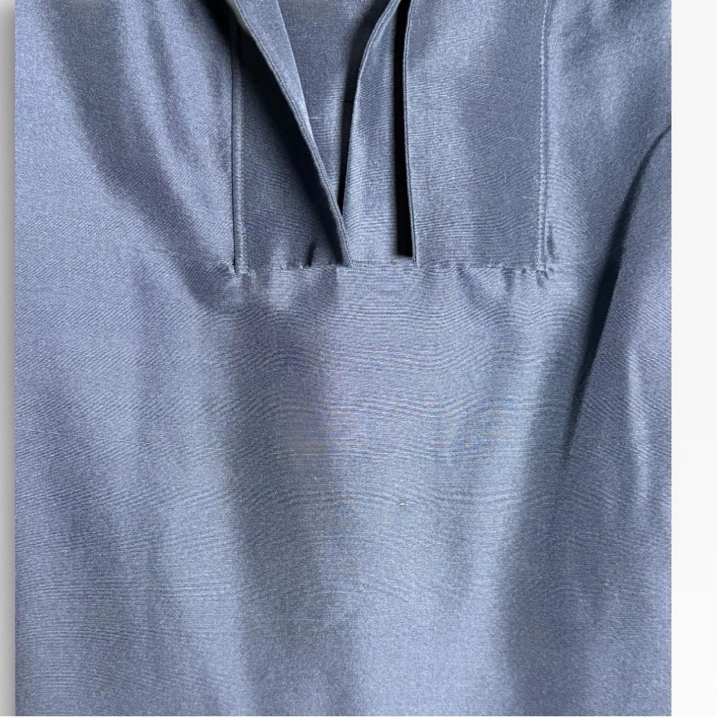 Oscar de la Renta Silk Midnight Blue Blouse - Size 14