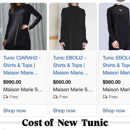 Marie Saint Pierre Black Women's Tunic - Luxury - Size Medium
