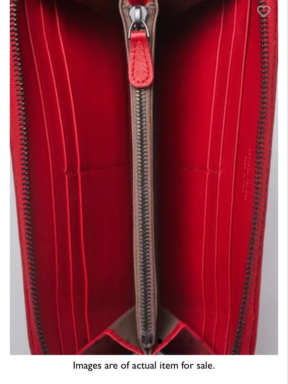 Bottega Veneta Red Leather Zip Wallet
