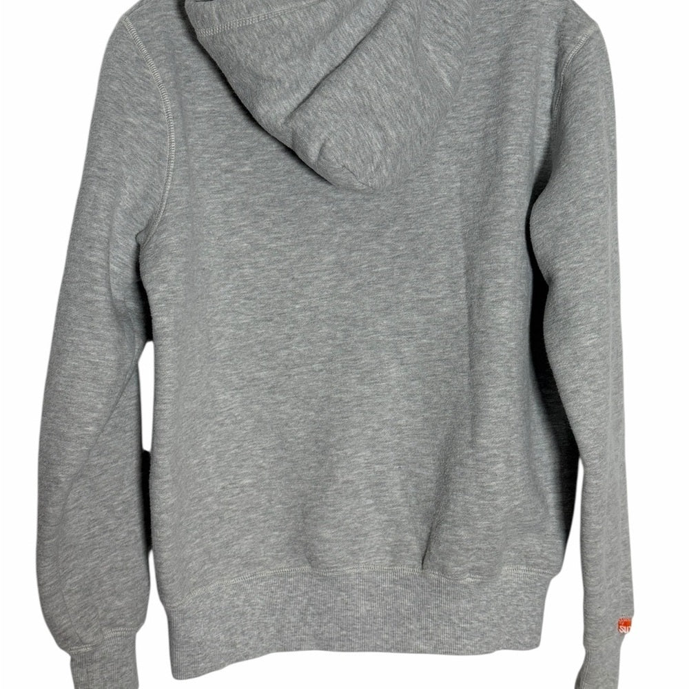 Superdry Light Gray Hoodie with Red Logo - Casual - Size M