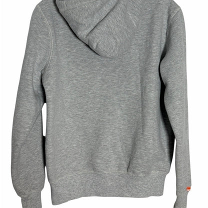 Superdry Light Gray Hoodie with Red Logo - Casual - Size M