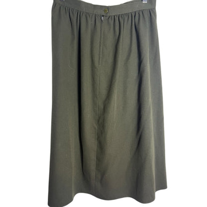 Chic Olive A-Line Midi Skirt