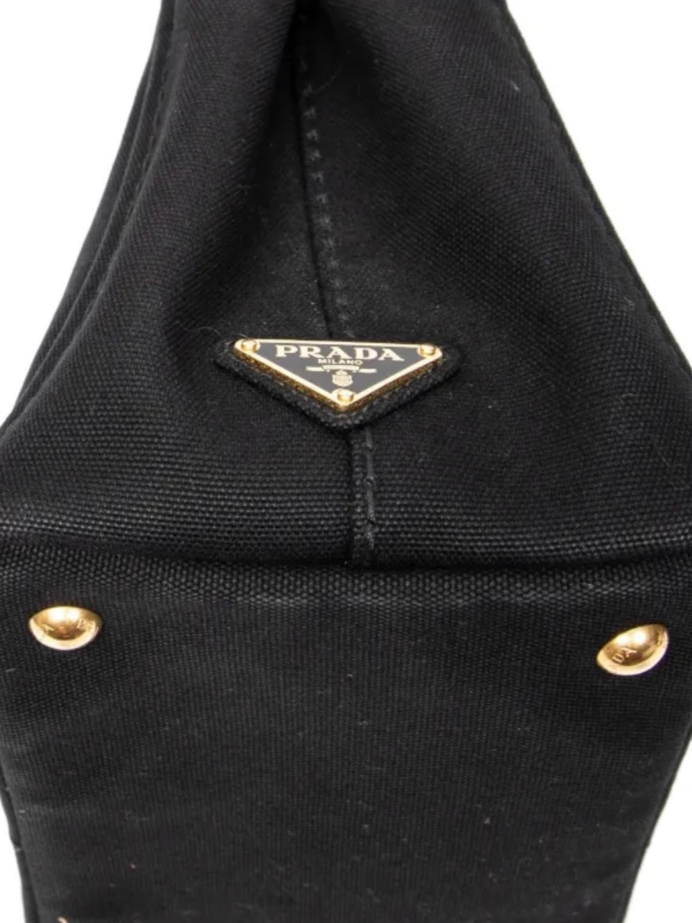 Prada Black Canapa Logo-Print Tote with Detachable Strap
