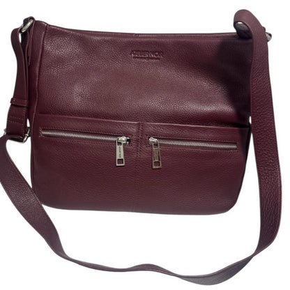 RUDSAK Burgundy Leather Messenger Bag - Atelier Noir