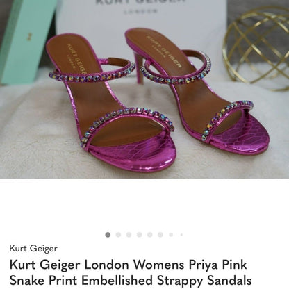 Kurt Geiger Pink Embellished Women's Sandals - Size 40