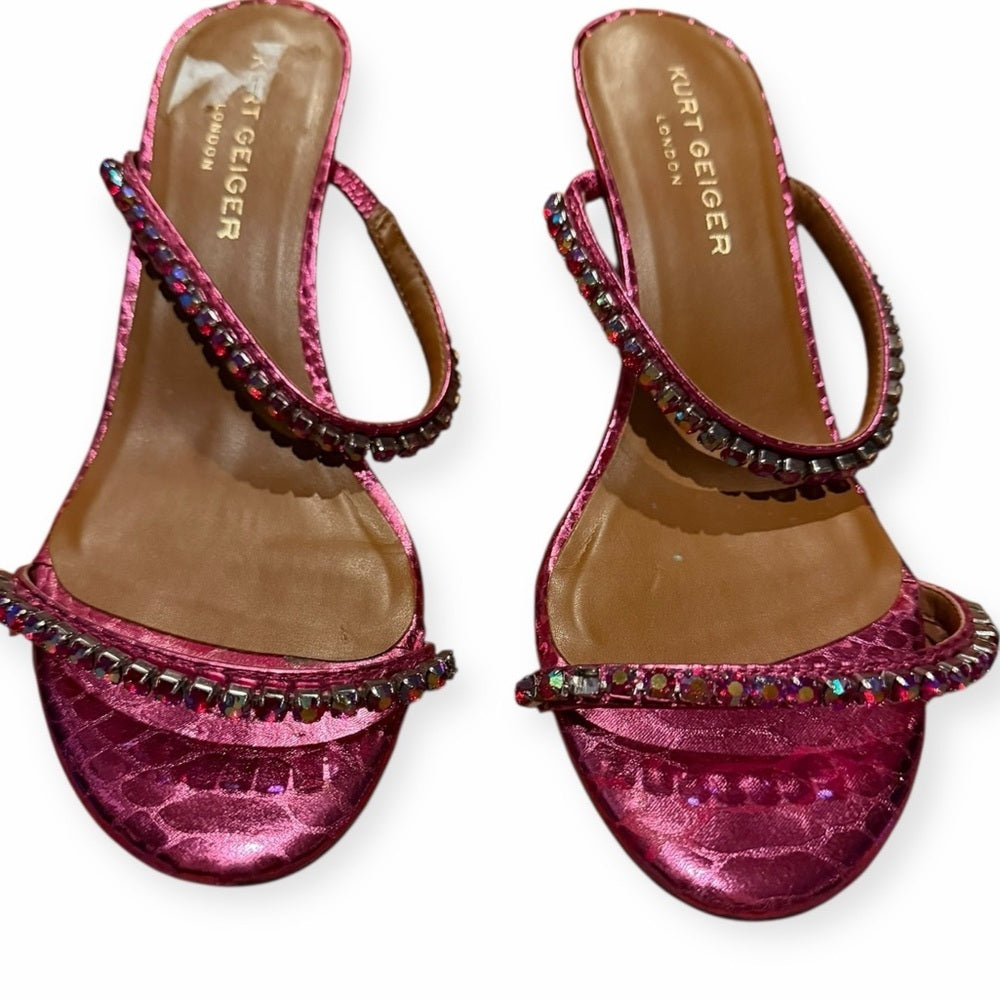 Kurt Geiger Pink Embellished Women's Sandals - Size 40