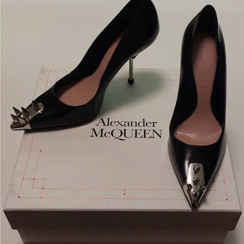 Alexander McQueen Black Studded Heels - Date Night - Sophisticated - Size 9.5