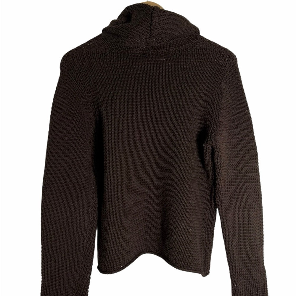 JEANNE PIERRE Dark Brown Cowl Neck Sweater