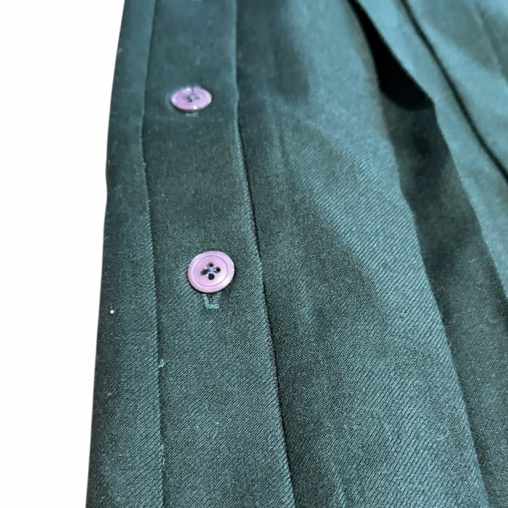 Allure Dark Green Midi Skirt - Vintage - Casual - Office Wear - Size M
