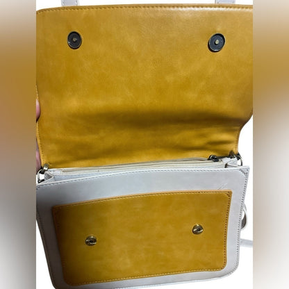 Elegant Yellow and Cream Crossbody Bag