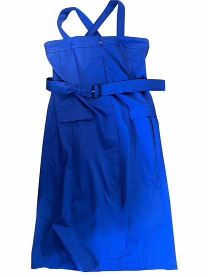 Hugo Boss Cobalt Blue Cross-Strap Belted Maxi Dress