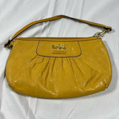 Coach Yellow Leather Clutch with Detachable Strap - Date Night - Leather