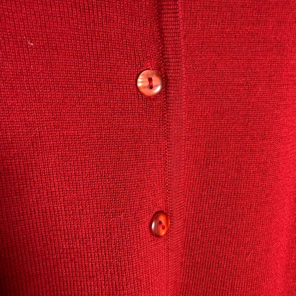 Franco Valeri - Women's V-Neck Red Sweater Vest - Elevated Casual - Size XL