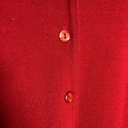 Franco Valeri - Women's V-Neck Red Sweater Vest - Elevated Casual - Size XL