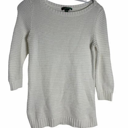 Ralph Lauren Cream Women's Crew Neck Sweater - Size Small