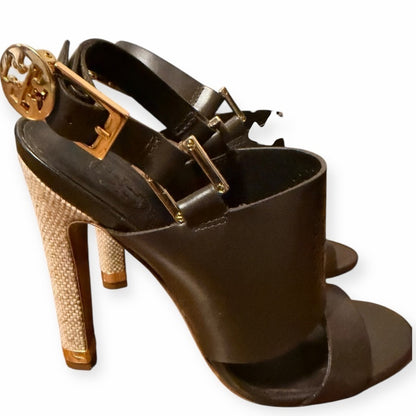 Tory Burch Black and Gold Women's Heels