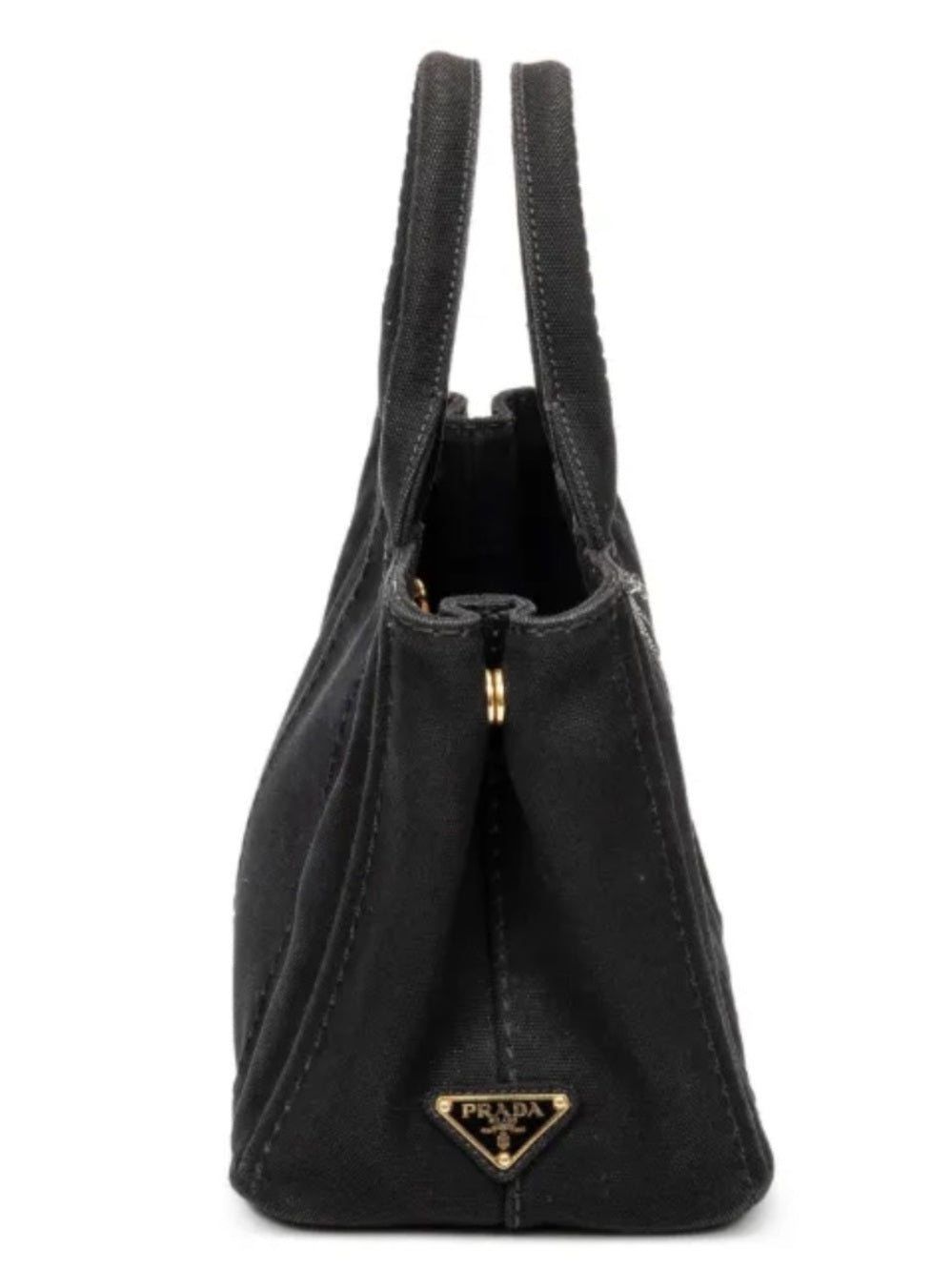 Prada Black Canapa Logo-Print Tote with Detachable Strap