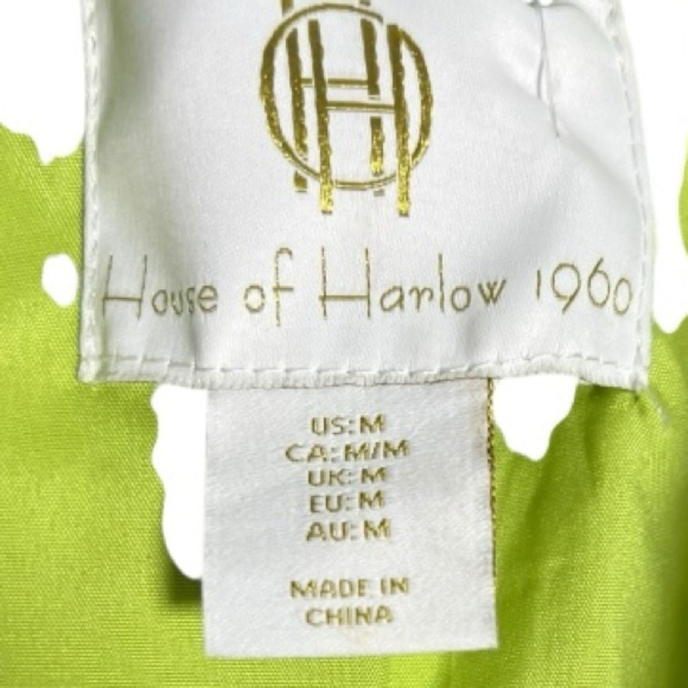 House of Harlow 1960 Lime Houndstooth Blazer, Office Chic Sophisticated - Size M