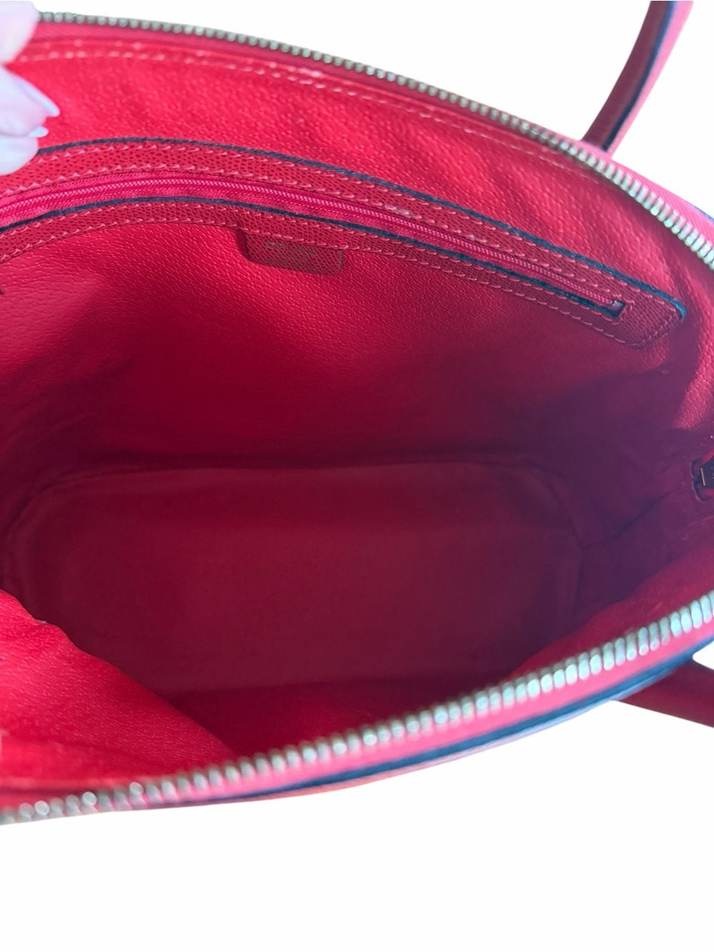 Celine Red Dome Satchel with Crossbody Strap