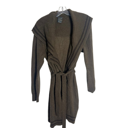 Elegant Brown Belted Cardigan - Casual Night In - Size XL