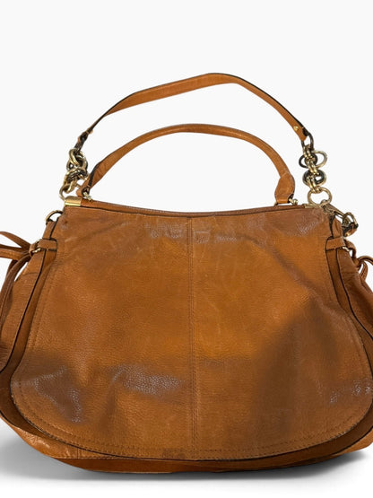 Coach Chelsea Extra Large - Brown Leather Shoulder Bag with Chain Accents