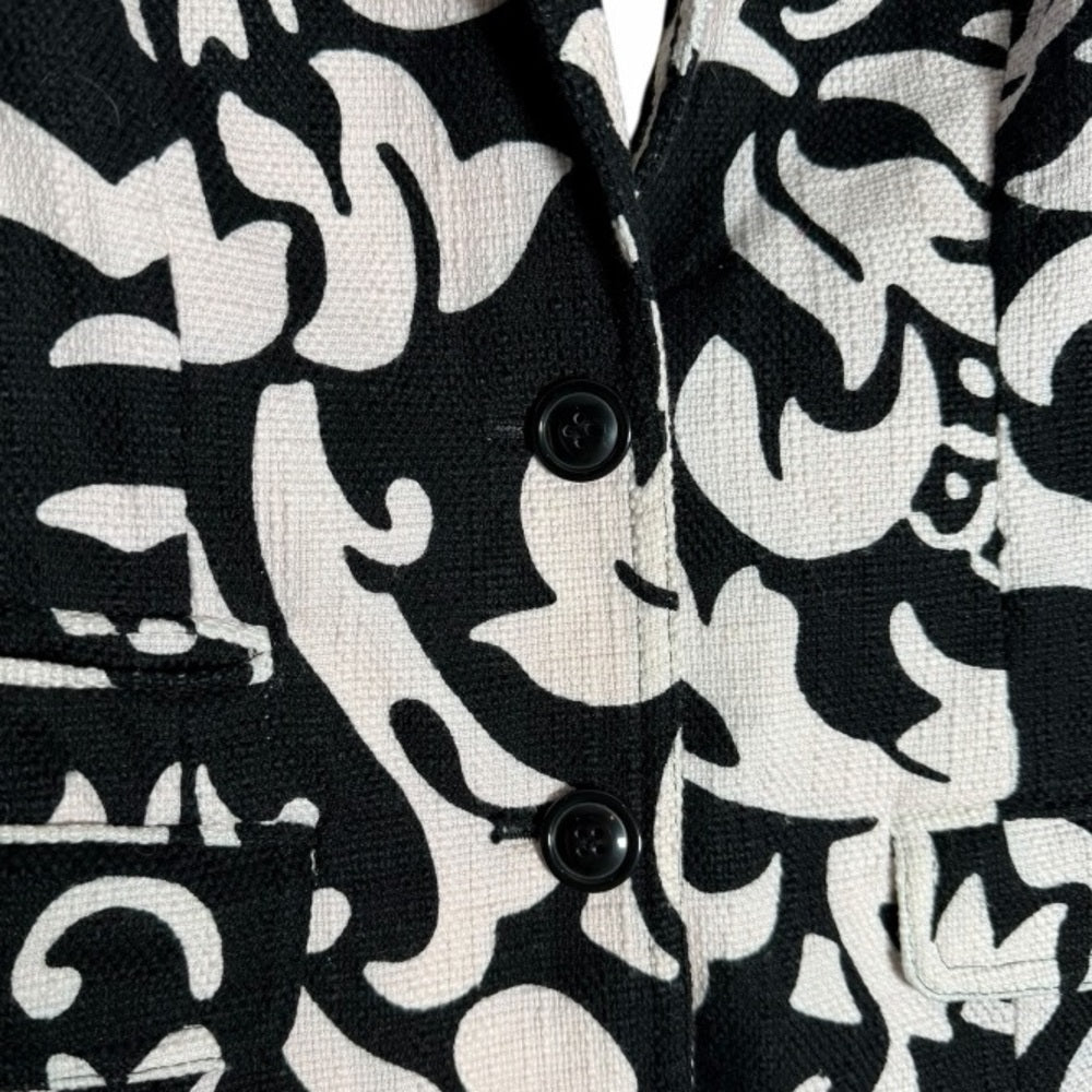 Edina Ronay London - Chic Monochrome Floral Blazer - Polished Office - Size 6