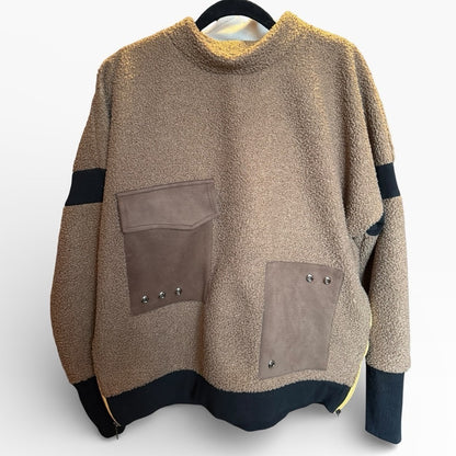 Tan and Black Sweater - Warm - Cozy - Size Large