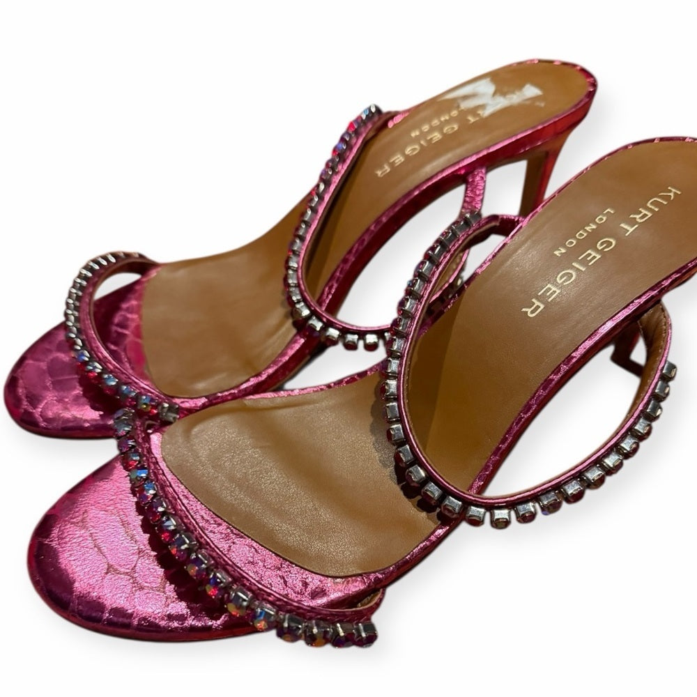 Kurt Geiger Pink Embellished Women's Sandals - Size 40