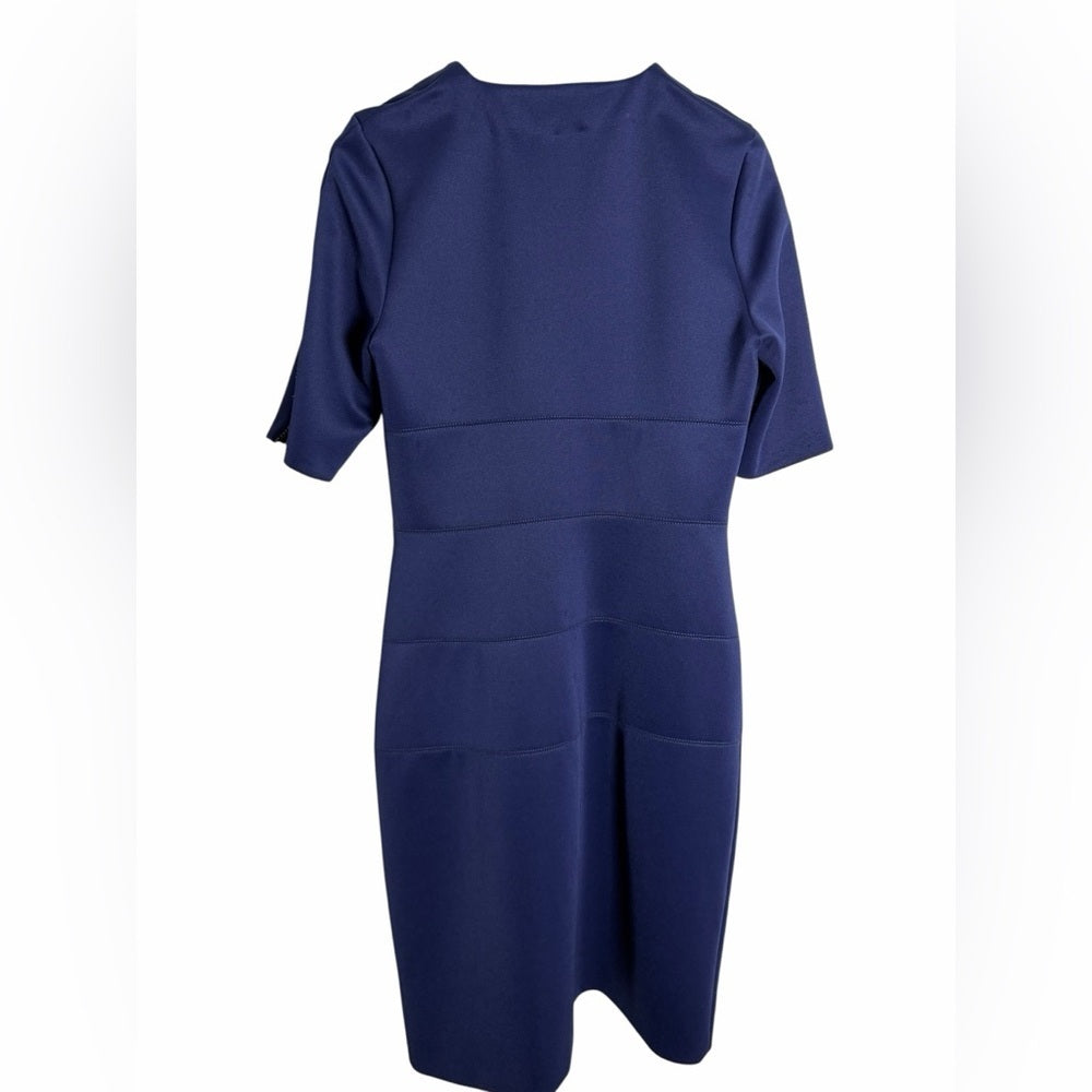 Gloria Coleho Elegant Navy Long Sleeve Dress - Office Wear - Night Out - Size M