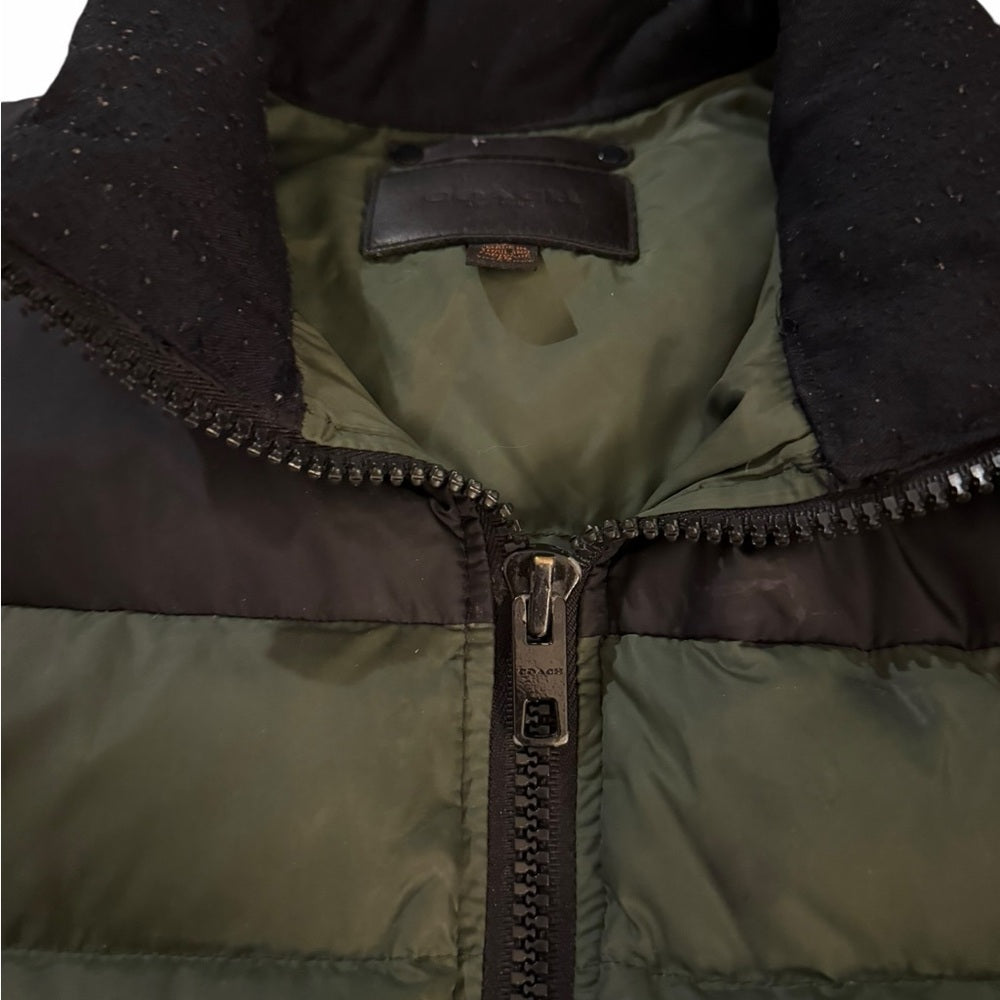 Coach Green and Black Puffer Vest - Size XS