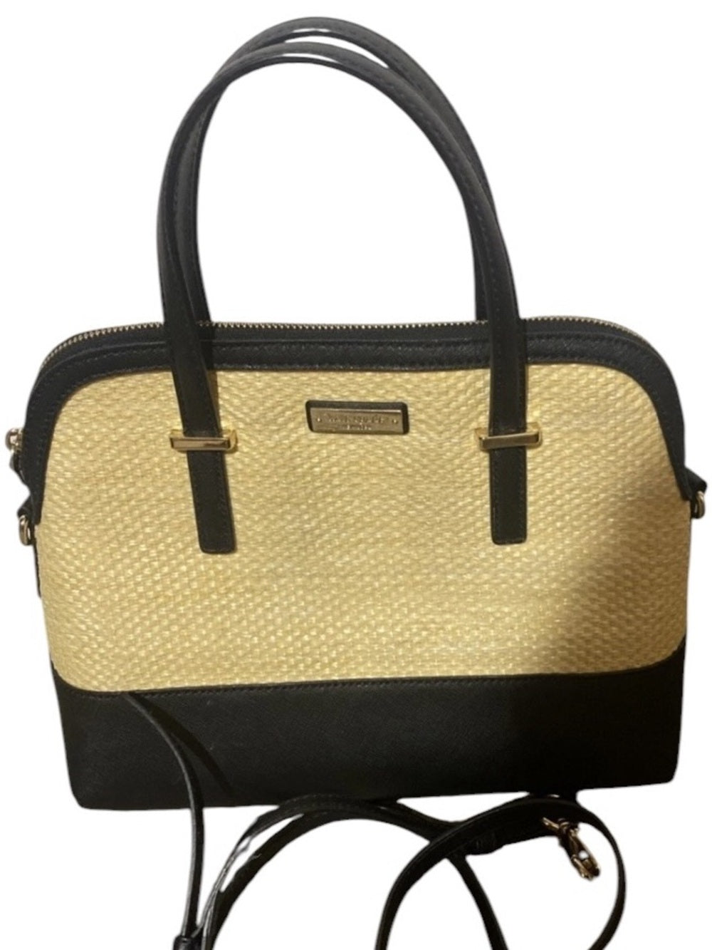 kate spade Black and Beige Two-Tone Dome Satchel