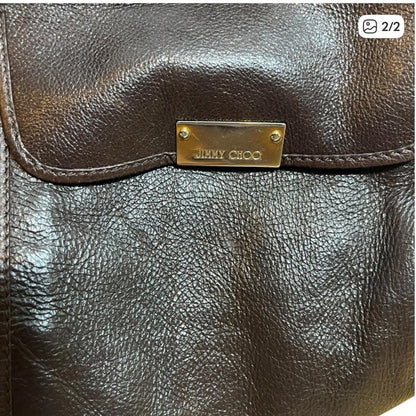 Jimmy Choo Dark Brown Leather Shoulder Bag
