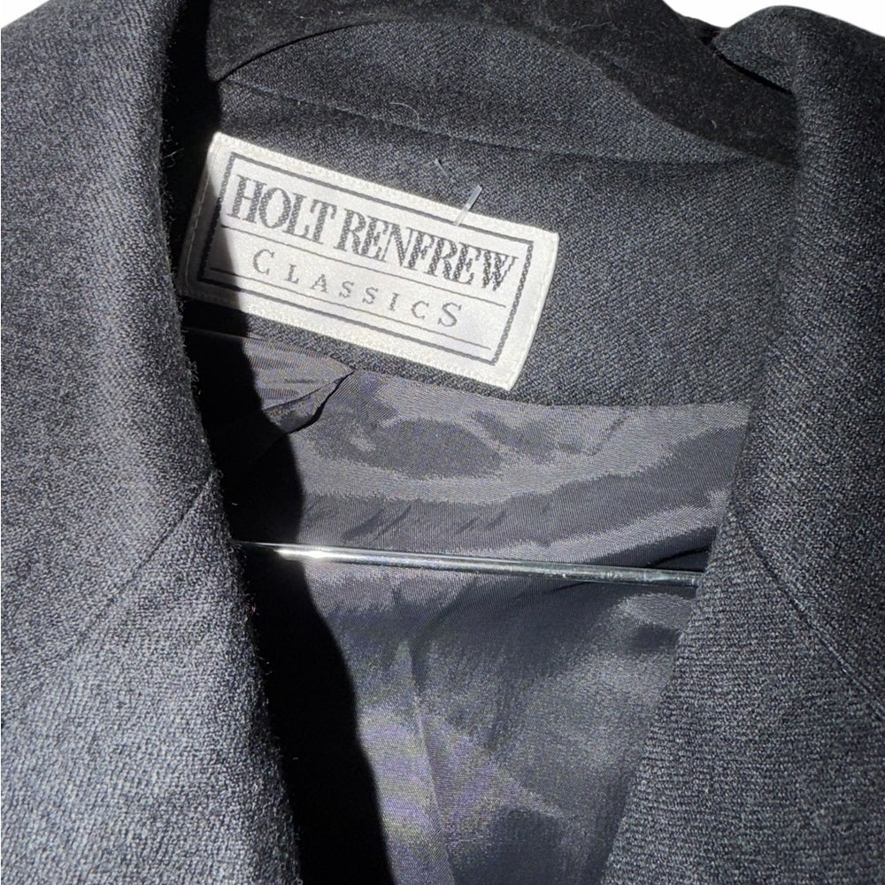 Holt Renfrew, Women's Double-Breasted Gray Blazer, Elevated Office wear - Size 8