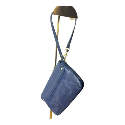 Coach Midnight Blue Leather Clutch with Brass Details - Date